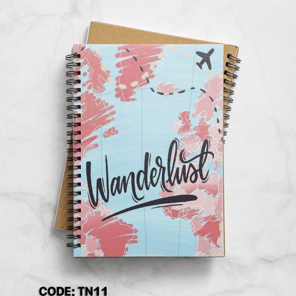 Wanderlust printed side open note book #TN11