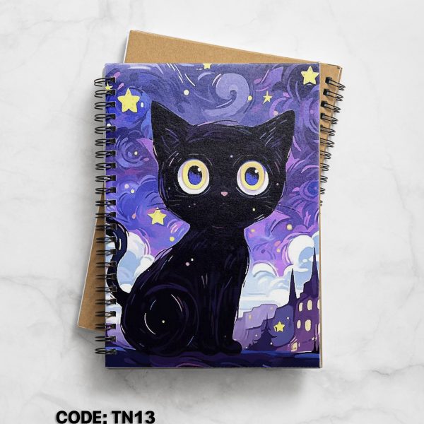 Black Cats printed side open note book #TN13