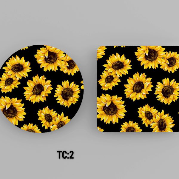 Sun Flowers Printed Acrylic Coaster #TC2