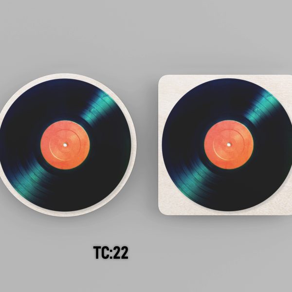 Vinyl Records Printed Acrylic Coaster #TC22