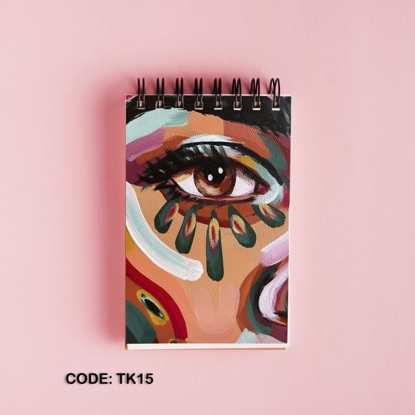 Oil colored eyes printed top open note book #TK15